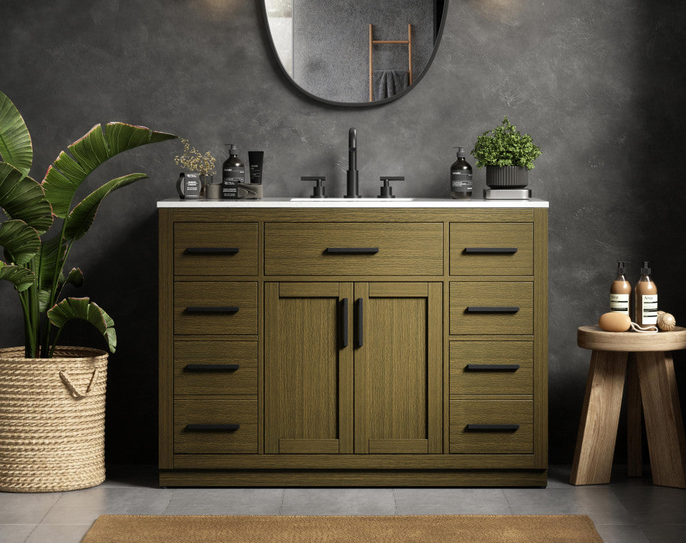 Home Living 48" Single Bathroom Vanity, Chestnut Brown