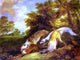 Thomas Gainsborough Dogs Chasing a Fox, 21"x28" Gallery Wrapped Canvas Print