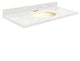 Quartz 61"x22" Vanity Top, Single Faucet Hole, Milan White, Biscuit Bowl