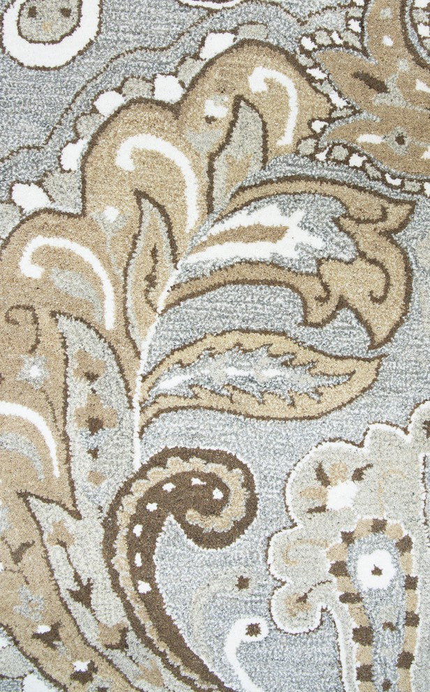 Rizzy Home Suffolk SK325A Gray Paisley Area Rug, Rectangular 8'x10'