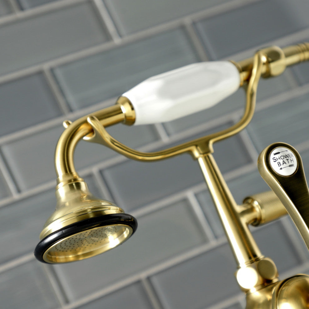 AE109T7 Deck Mount Clawfoot Tub Faucet, Brushed Brass
