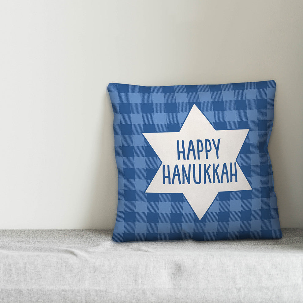 Buffalo Check Star of David 16"x16" Throw Pillow Cover