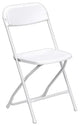 10 Pack Folding Chair, Coated Metal Frame With Plastic Seat & Open Back, White