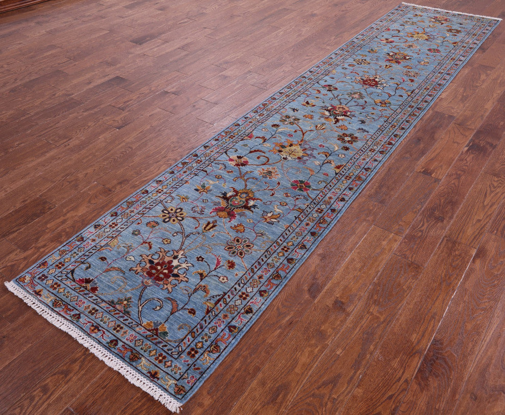 2' 8" X 12' 4" Runner Handmade Persian Tabriz Wool Rug Q11240