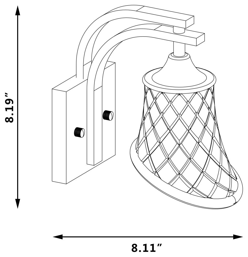 1 Light Dimmable Polished Chrome Armed Sconce