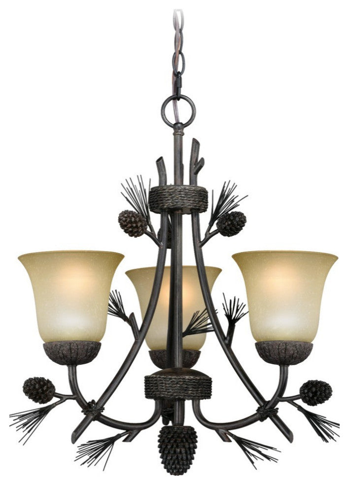 Sierra 3-Light Mini Chandelier Black Walnut