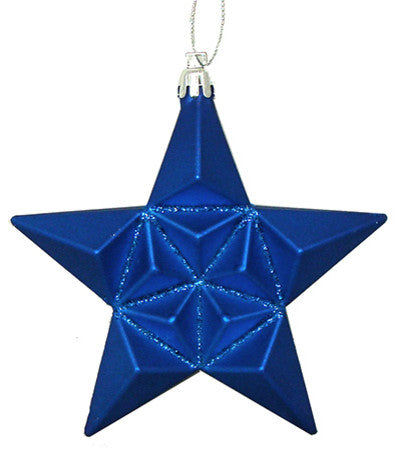 Matte Glittered Shatterproof Christmas Ornaments, Set of 12, Lavish Blue
