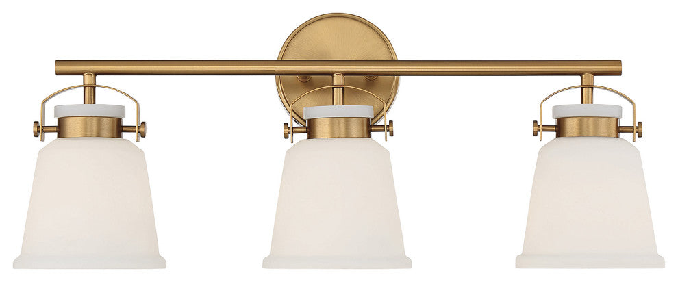Kaden 3-Light Bathroom Vanity Light, Warm Brass