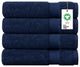 Organic Cotton Feather Touch Hand Towel, Quick Dry, 650 GSM , Pack of 4, 20"X30", Insignia Blue