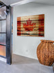 "Canadian Leaf" Print on Natural Pine Wood, 60"x40"