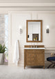 James Martin 650-V36-SBR-3ENC 36" Saddle Brown Single Vanity w/ 3 CM Quartz Top