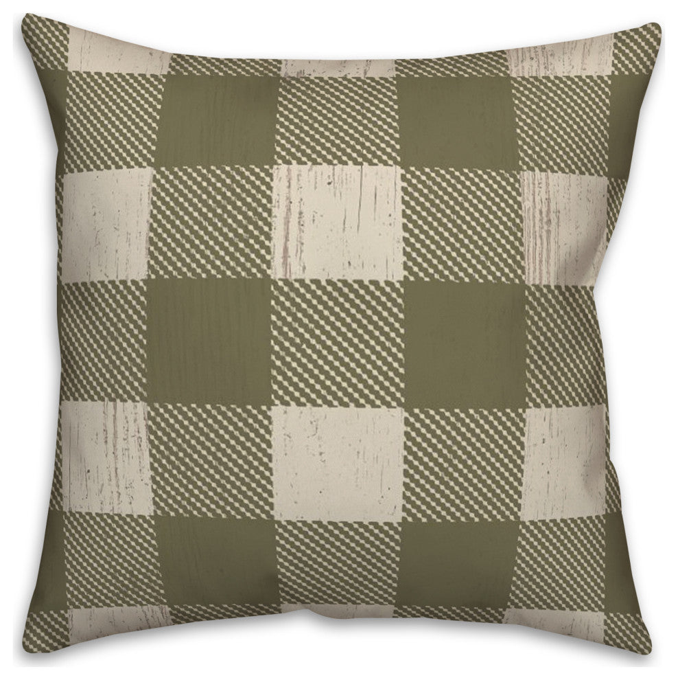 Green Buffalo Check 18x18 Spun Poly Pillow