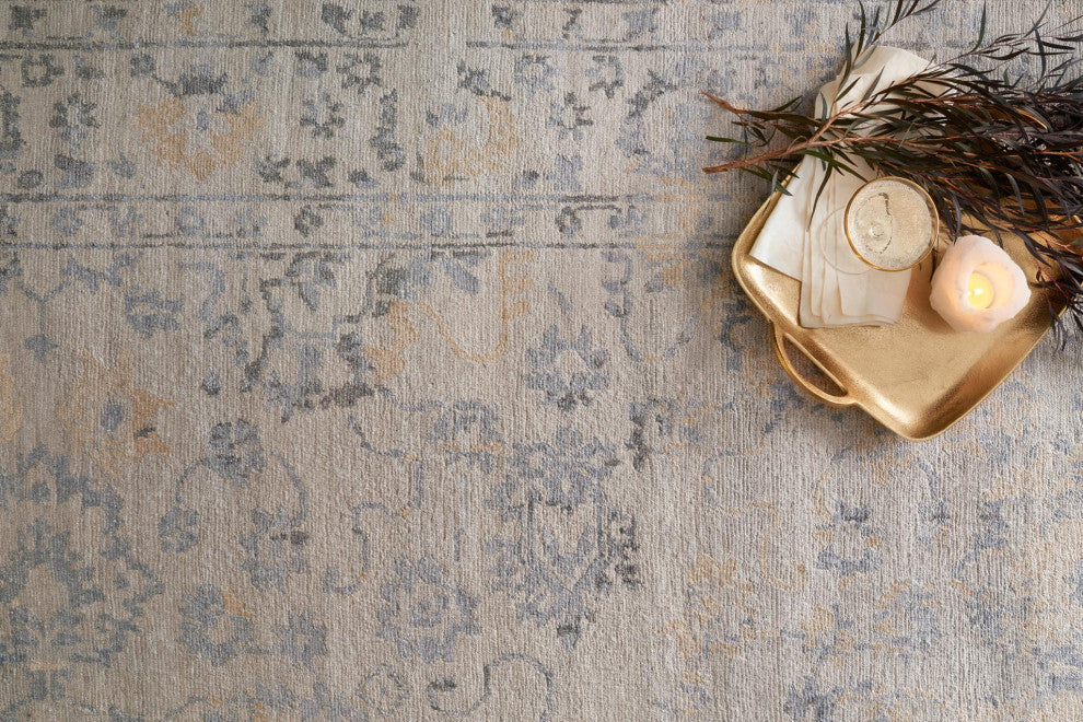 Gray Hand Knotted Viscose from Bamboo Mirage Area Rug by Loloi, 2''0"x3''0"