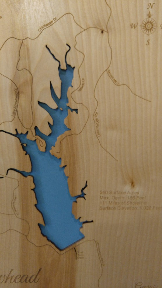 Lake Arrowhead, Georgia-Wood Lake Map, Small Standout