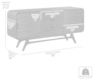 Kendra 3 Drawer Sideboard Buffet, Gray