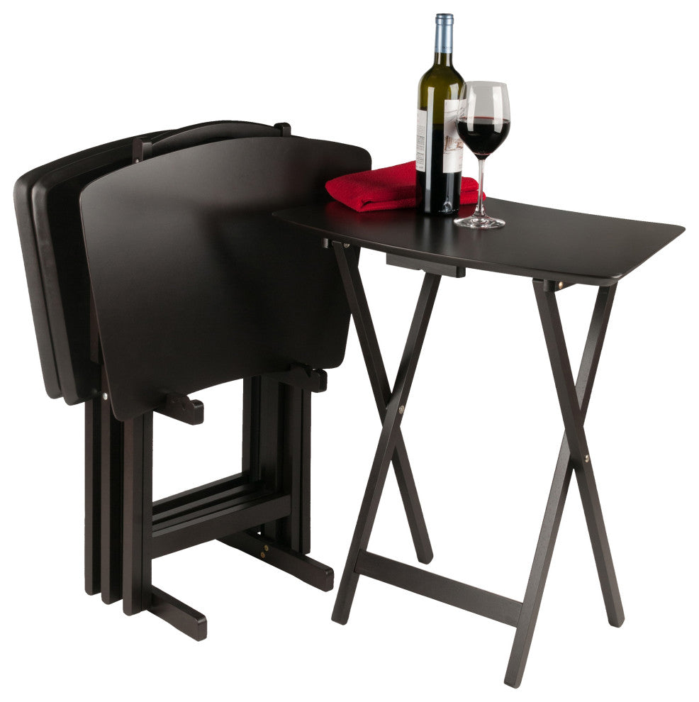Anila 5-Piece Set, Fan Shape Snack Table, Coffee