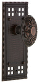 Craftsman Plate Passage Victorian Knob, Timeless Bronze