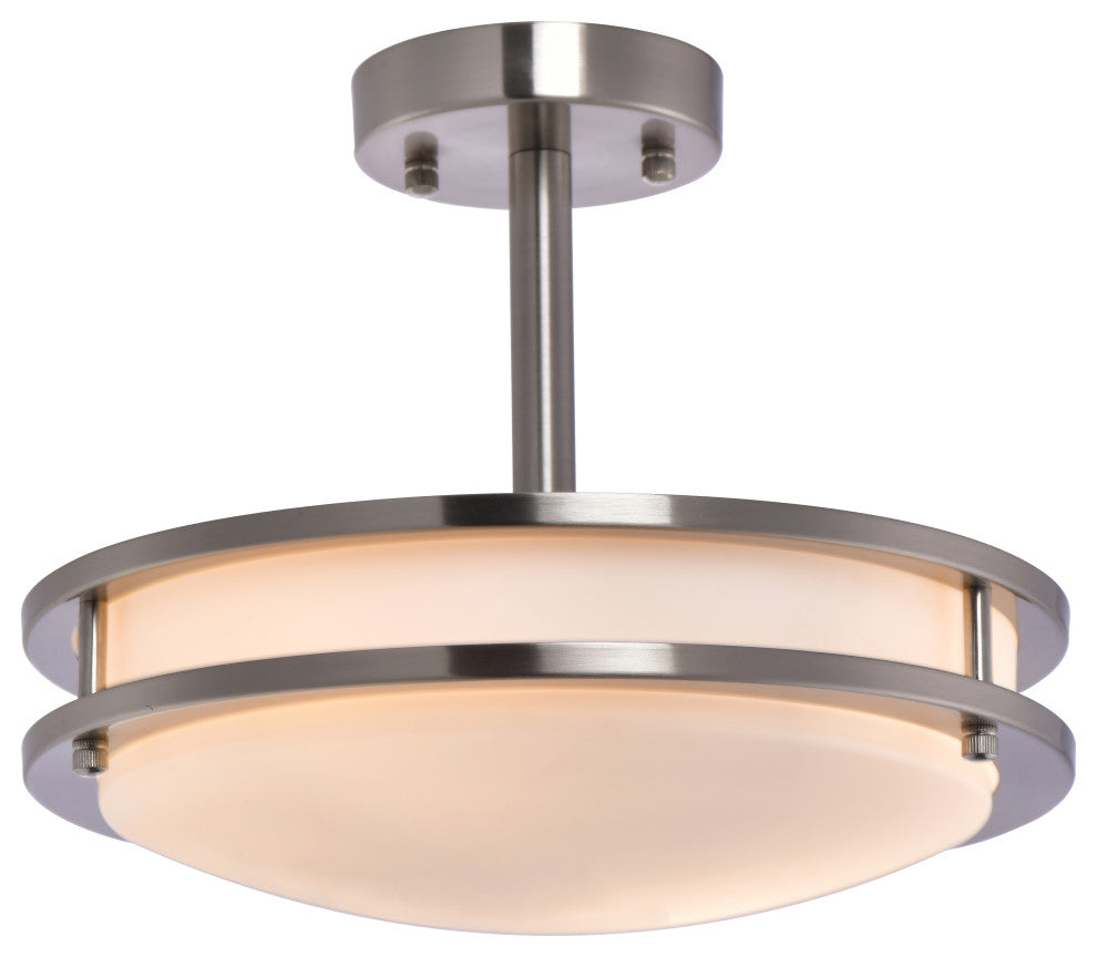 Lazzur Loire 2 Light 12" Satin Nickel Semi-Flush Mount Ceiling Light