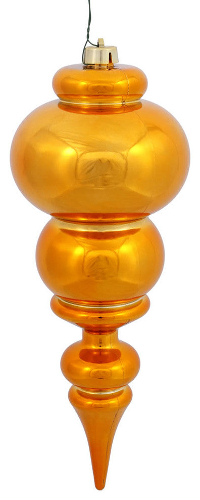 Vickerman N150630DSV 14" Antique Gold Shiny Finial Ornament