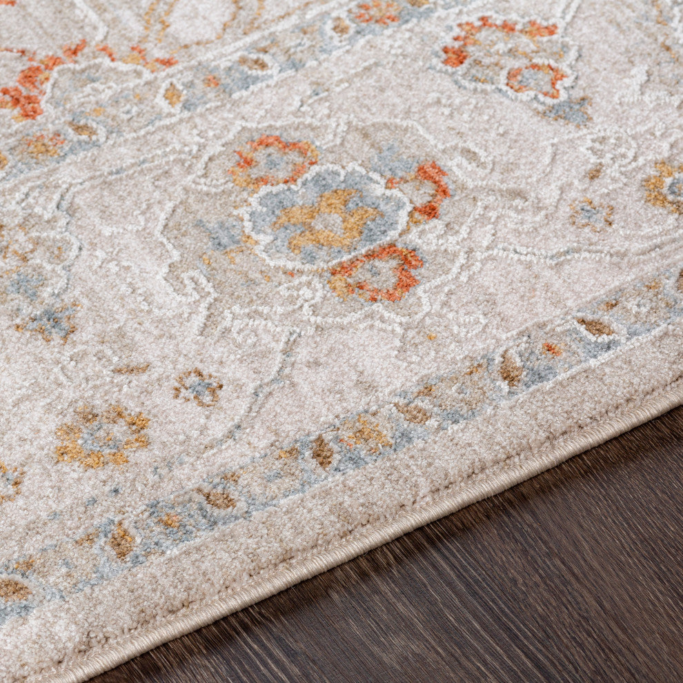 Avant Garde AVT-2319 Traditional Rust/Gray 5'3" Round Area Rug