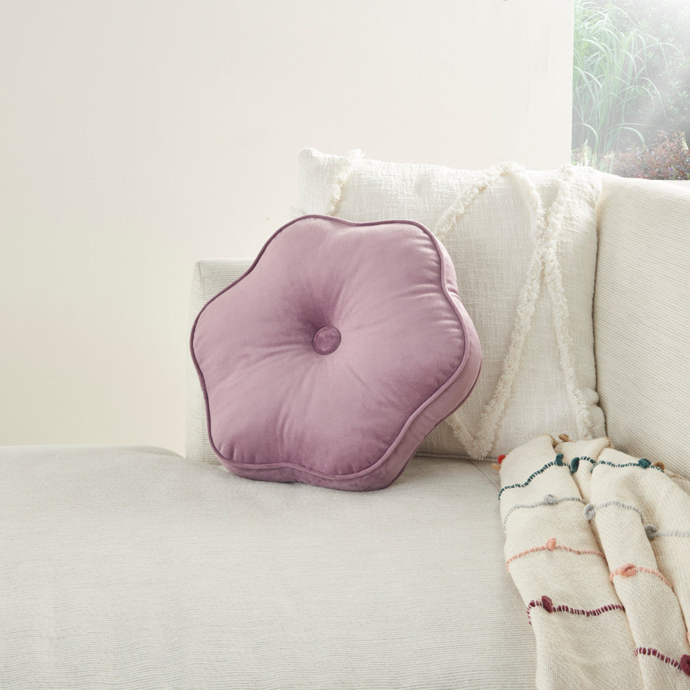 Mina Victory QY068 Throw Pillow, Lavender, 16" x 16"Round