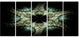 Yellow and Green Fractal Flower, Abstract Wall Art Canvas, 60"x28", 5 Panels