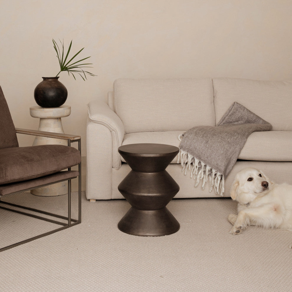 Misha Concrete Inverted Side Table, Bronze