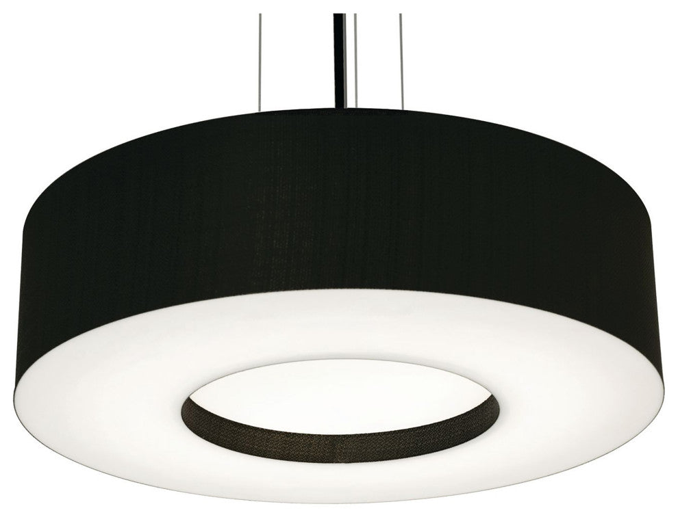 Montclair 19" Medium Base Pendant, Black Finish, Black Shade