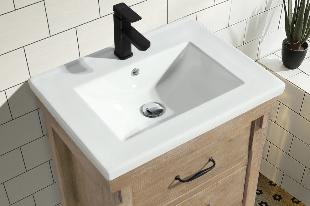 Marina 24" Bathroom Vanity, Weathered Fir Finish