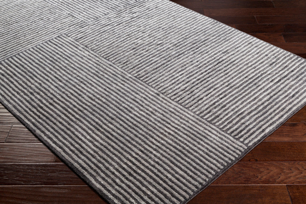 Surya Quartz QTZ-5038 9'x13' Rug, Black/Medium Gray
