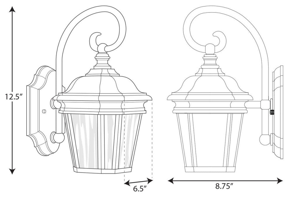 Crawford Collection Black 1-Light Small Wall Lantern