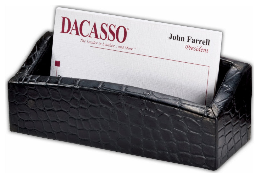A2207, Black, Crocodile, Embossed, Business, Card, Holder
