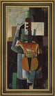 Kazimir Malevich Cow and Fiddle - 14" x 28" Framed Premium Canvas Print