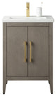 Vanity Art Bathroom Vanity With Sink, Driftwood Gray, 24", Single Sink, Golden Brushed