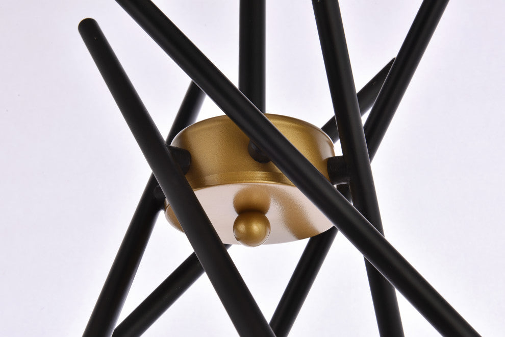 Louis 23" Pendant, Black and Brass