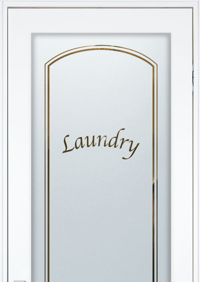 Laundry Door - Classic Arched - Primed - 36" x 80" - Knob on Right - Push Open
