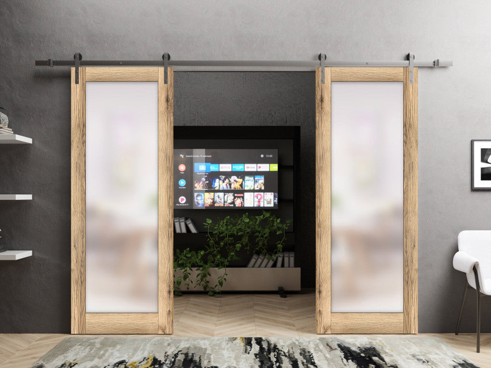 Double Barn Door 64 x 80 | Planum 2102 Oak | 13FT