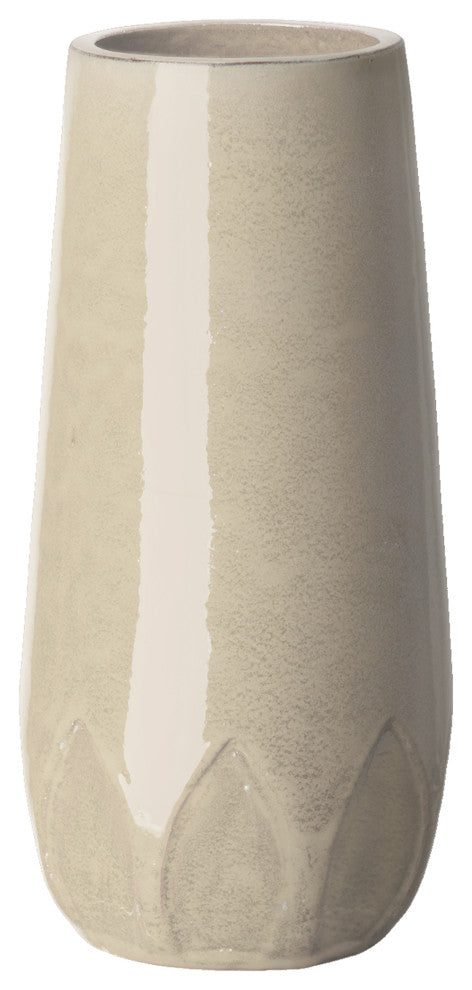 Tall Cream Calyx Vase