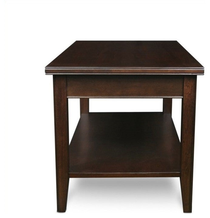 Leick Laurent Small Solid Wood Coffee Table in Chocolate Cherry