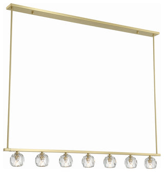 Aragon 7-Light Soft Brass Chandelier, Faceted Cut Crystal