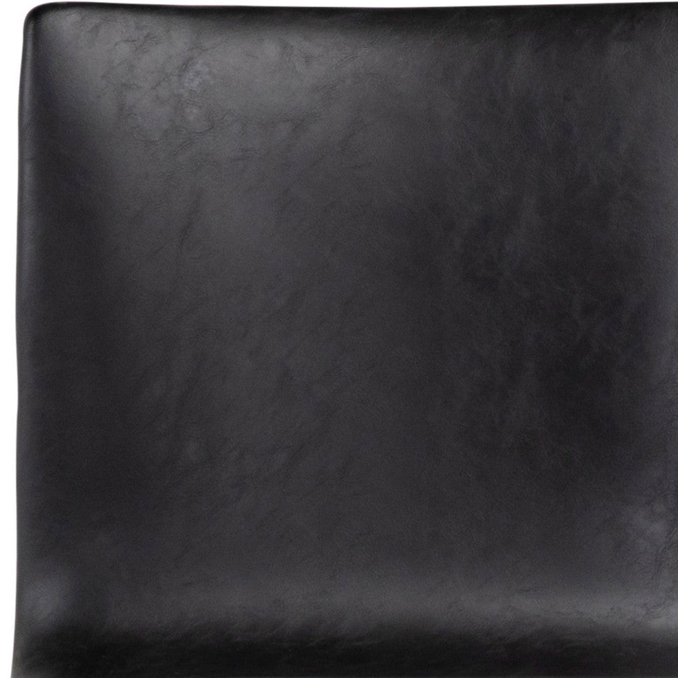 Black Leather & Iron Counter Stool