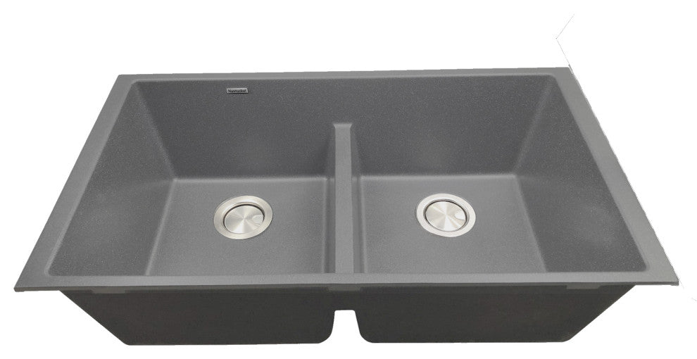 Nantucket Sinks PR5050-LDTI Low Divide 50/50 Double Bowl Undermount Granite Com