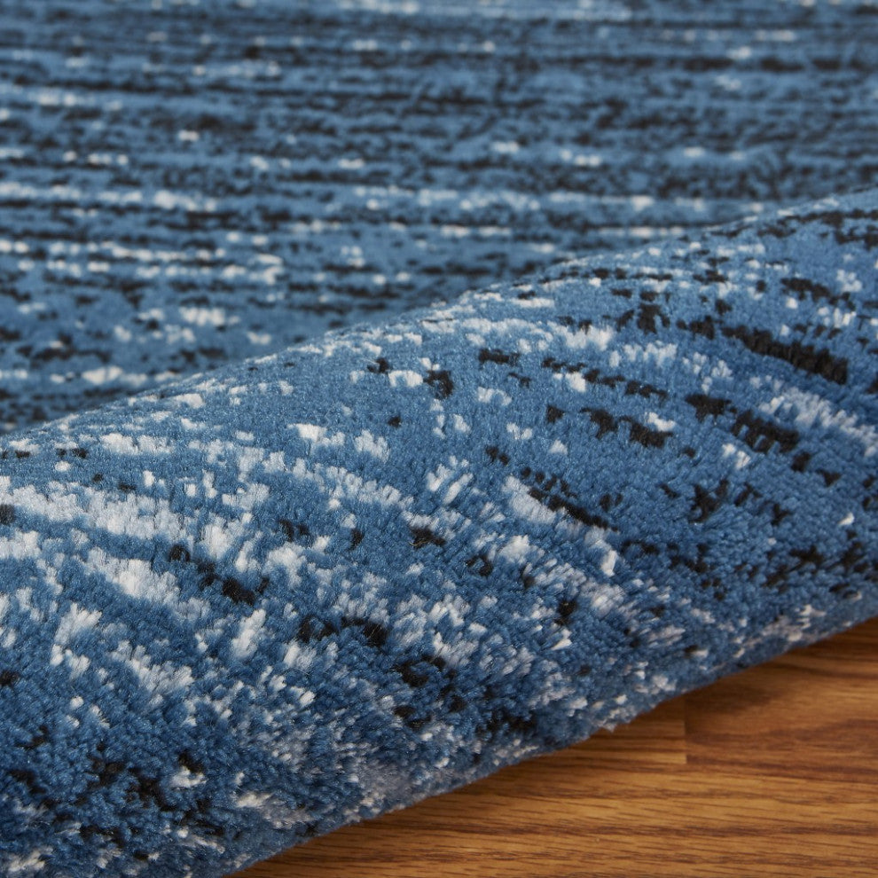 5' x 7' Blue Abstract Ocean Area Rug