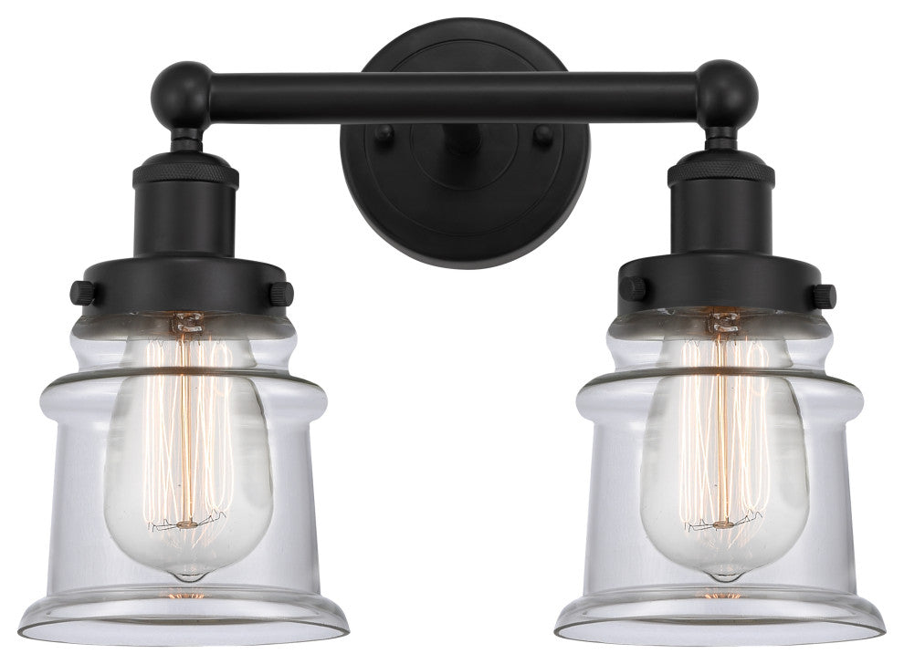 Innovations 616-2W-BK-G182S Canton 2 Light Bath Vanity Light, Matte Black
