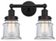 Innovations 616-2W-BK-G182S Canton 2 Light Bath Vanity Light, Matte Black