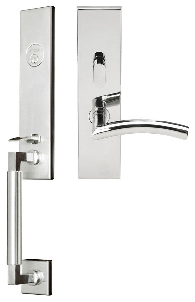 Brussels Lever, Mortise Entry Handleset, Right Hand, Polished Stainless Steel