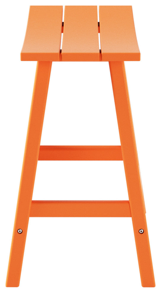 WestinTrends 24" Outdoor Patio Adirondack Plastic Counter Stool, Saddle Seat, Orange