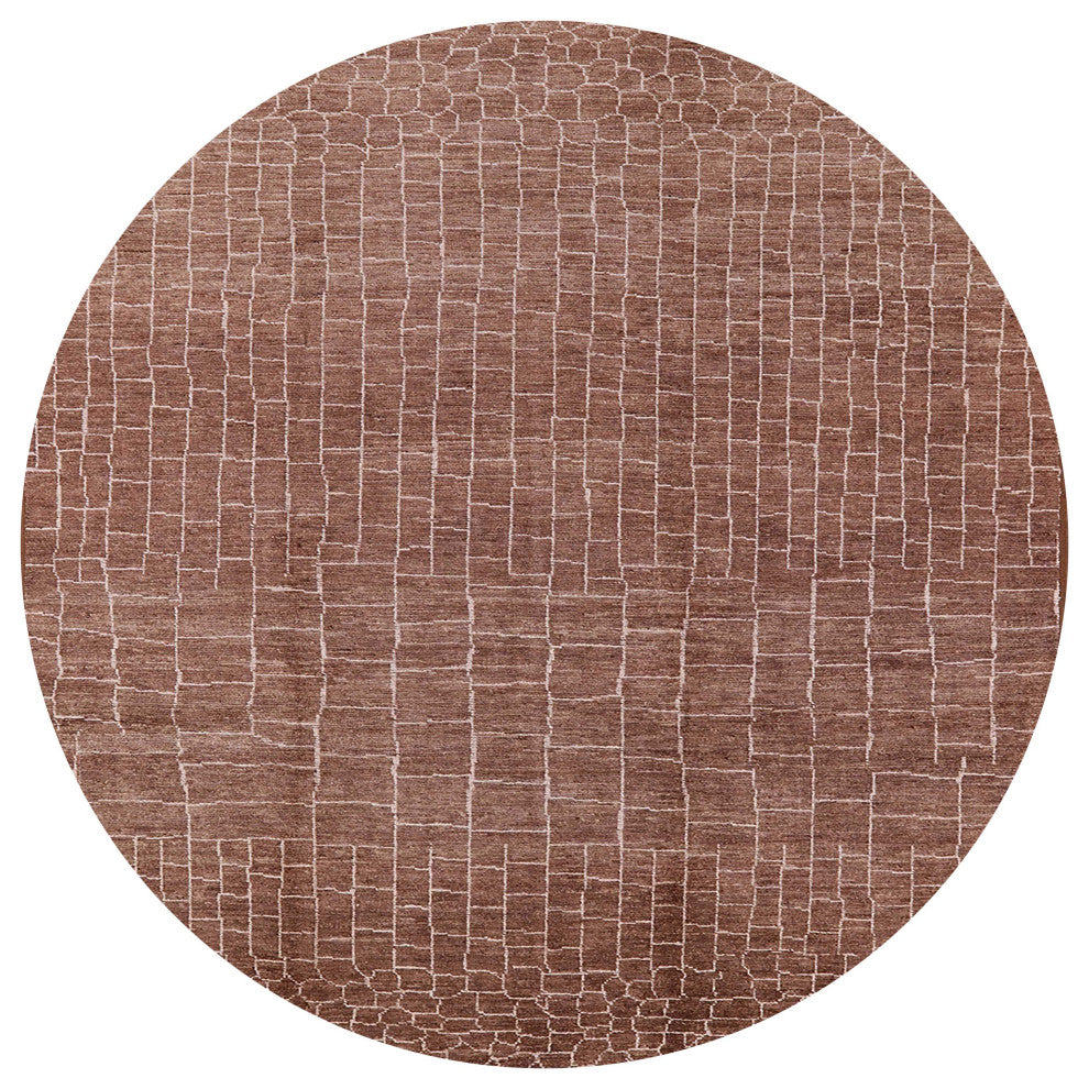 Ahgly Company Indoor Round Mid-Century Modern Area Rugs, 6' Round