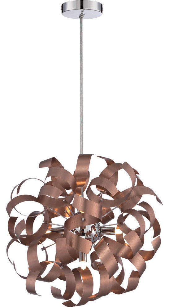 Quoizel RBN2817SG Five Light Pendant Ribbons Satin Copper
