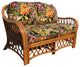 Montego Bay Love Seat in Cinnamon, Coral Fabric